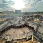 Ongoing construction work of the five-storey secretariat building of the AFLPM in Abuja, Nigeria